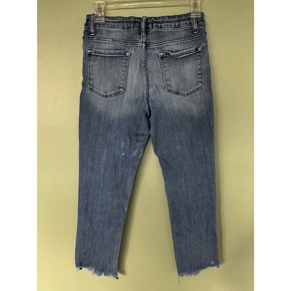 KanCan Girls Juniors Size 14 High Rise Jeans Raw Hem Distressed Medium Wash - Picture 3 of 4